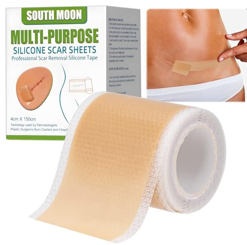 Narbenpflaster 4cm x 150cm, Silicone Scar Tape Wiederverwendbares Silikonpflaster für Narben Silikon Narbenpflaster für C-Sektion Operationen Verbrennungen Keloid Akne und mehr Alle Hauttypen