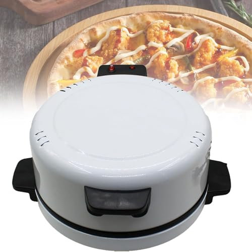 2 000 W elektrisk pizzaugn, bänknissa, 30 cm diameter non-stick kokplatta med ljusindikatordisplay med non-stick beläggning för biff, bröd, pizza, B