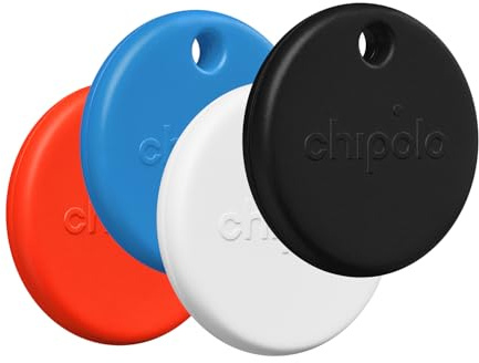 Chipolo POP Tracker Tag - Colorato, compatibile, forte Bluetooth Tracker con Chiama il tuo telefono & fuori portata, funziona con Find Hub su Google o Apple Find My - 4 Pezzi (Miscela standard)