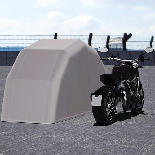 Asiwnshw Cochera de Acero Inoxidable para Motocicleta, toldo retráctil y Plegable para Coche, Refugio semiautomático y Duradero para Moto y Bicicleta, Garaje móvil Plegable, Gris(8.5x4.3x5.3FT)