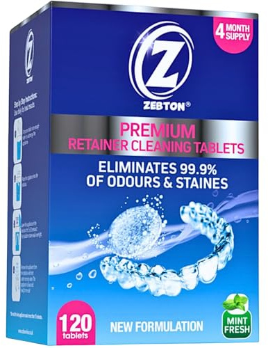 Lot de 120 tablettes de nettoyage de qualité supérieure pour protège-dents, dentier, alignement et fixation de la brite