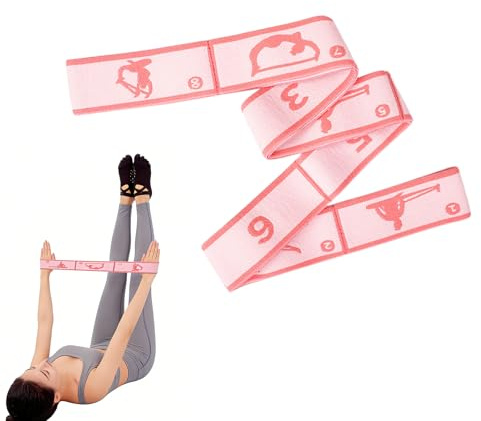Bandas elásticas, 8 secciones, bandas de resistencia para piernas, flexibilidad para mujeres, yoga, estiramiento, ejercicio, baile, pilates, gimnasia, fitness, piernas en casa