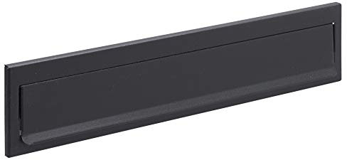 ARREGUI C614 Entrée de boîte aux lettres en acier pour porte, mur et portail, Bouche d'entrée de boite aux lettres extérieure de 33,5 x 3 cm, Résistant, Installation facile, 34,6 x 7,5 cm, Noir