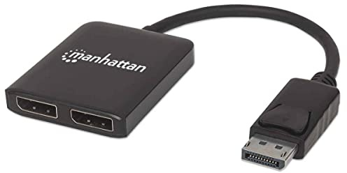 Manhattan 207768 DisplayPort auf 2-Port DP Splitter mit Multi-Stream Transport, schwarz