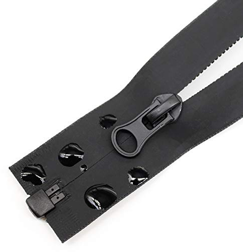 MebuZip - Cerniera impermeabile divisibile #5 nera, adatta per cappotti e giacche, in poliuretano termoplastico (TPU), 2 pezzi (90 cm)