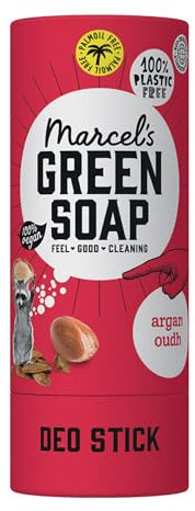 Marcel's Green Soap - Deodorant Stick - Argan & Oudh - Antitranspirant - Umweltfreundlich - Vegan - 97% Biologisch abbaubar - 40 gr