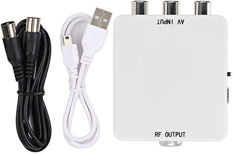 RCA a RF, Composito da AV a RF Segnale Audio Video convertitore di commutazione Adattatore Supporto Sistema DVI per TV, Dvd, decoder Via Cavo, PC Portatile