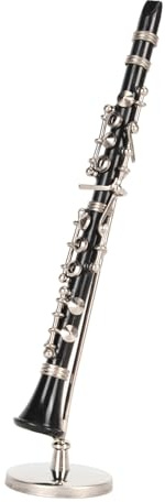 Schwarze Miniatur Klarinette, Miniatur Klarinetten Modell, Spielzeug mit Ständer und Koffer, Klarinetten Modell, Display, Musikinstrumente, Heimdekoration mit Box, 5,12 Zoll