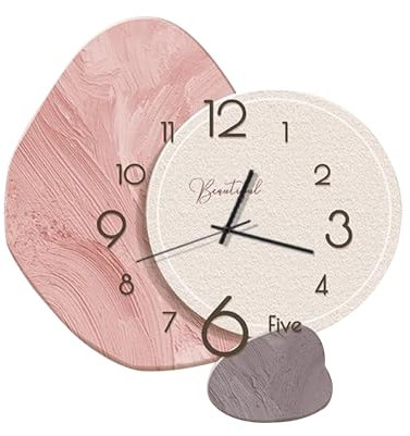Ergocar Reloj De Pared, Silencioso Creativo, Moderno Porcelana Cristalina Estilo Nórdico, Decoración Batería para Escuela, Sala Estar, Cocina, Oficina