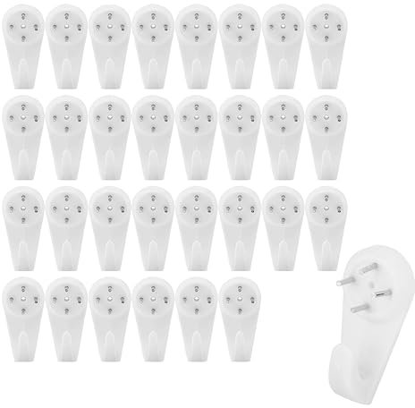 ZWWOGE 50 pezzi Ganci da Parete Antitraccia, Ganci per Chiodi Invisibili, Ganci per Quadri Muro, No Foratura