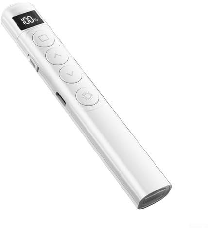 Leichter kabelloser Presenter für einfache Schiebe-Navigation, USB-Konnektivität und digitale Anzeige für Ladestatus (weiß)