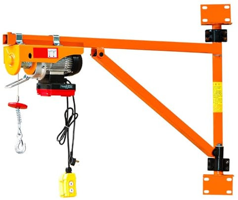 MYUYEE Grúa de cabrestante de Pared/polipasto eléctrico + Soporte de Pared Soporte de Columna de elevación pequeño para Uso doméstico,Soporte PA200-20m+200kg