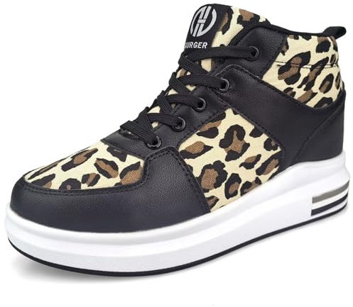 GURGER Baskets Compensées pour Femme Respirantes Fitness Sneakers Chaussure de Sport Hauteur du Talon 7CM, Camouflage 39