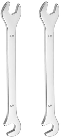 ACOLY Llave de boca doble métrica superfina de 5,5 mm, de acero inoxidable 30Cr13, con ángulos de 15° y 75° para reparación de automóviles.