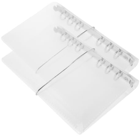 Baluue 2 Pezzi Copertine Trasparenti in Plastica PP per Raccoglitore A6 a 6 Fori con Chiusura Elastica Protezione per Planner e Diario Custodia Portatile per Foto e Schede Indice