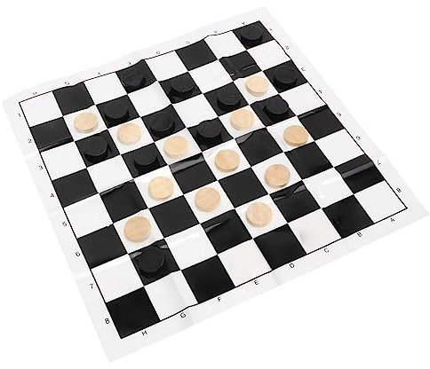 EMUKOEP Set di Dama in Legno, Gioco di Dama Internazionale con Scacchiera in Legno Pezzi di Dama di Alta Qualità Classico Gioco da Tavolo per Divertimento in Famiglia e Strategia