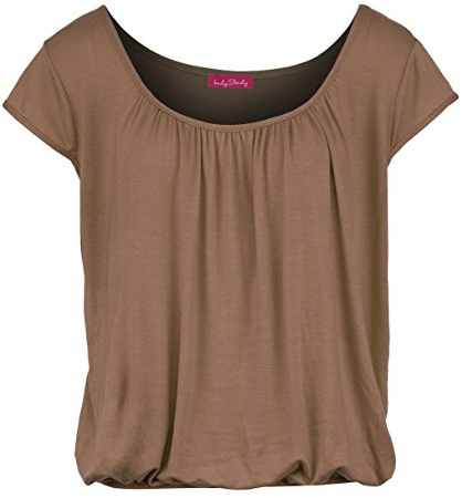 Body 2 Body BNWT Blouse pour femme avec manches courtes et bas élastiqué Tailles 36-48 - Beige - 44