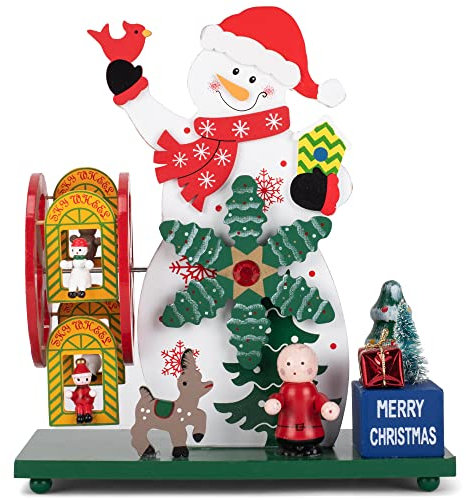 Cottage Garden Schneemann-Figur, Holz, 22,9 cm, Weiß