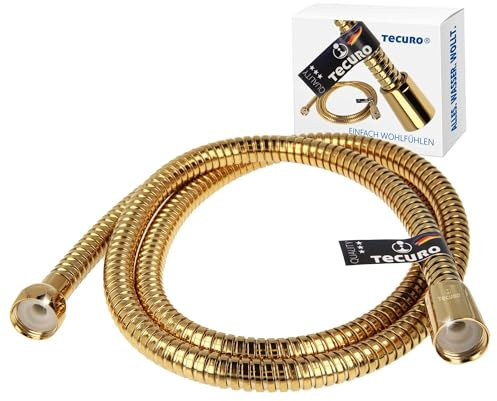 tecuro Metall – duschslang duschslang 1,25 m – guldfärgad