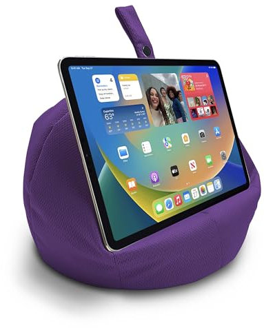 newmans - Beanbag for Tablet/iPad/Laptops - Holds securely at any angle on any surface - Handy side pockets (Purple)