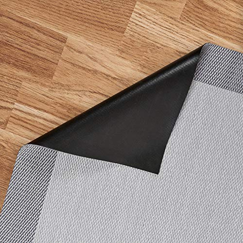 STORESBASIC Alfombra Vinilica Antideslizante, Lavable y Resistente a Manchas, Tejido Trenzado y Sin Pelo, Alfombra de Vinilo Interiores y Exteriores, Gris Claro 60x90