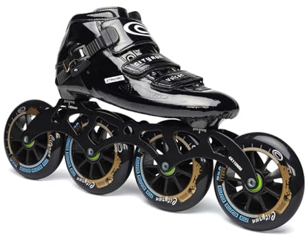 Patines De Velocidad En Línea For Hombre Y Mujer, Profesionales De Fibra De Carbono For Competición, For Adultos, con Rodamientos ABEC-11 De Alta Precisión, Ligeros Y De Corte Bajo(Negro,33)