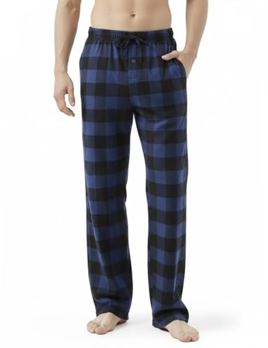Zylioo Mens Pyjamas Tall Mens Pyjama Bottoms Extra Long with Pockets | Mens pyjamas tall with drawstring waist two side pockets and straight legs for sleep lounging and relaxed home wear