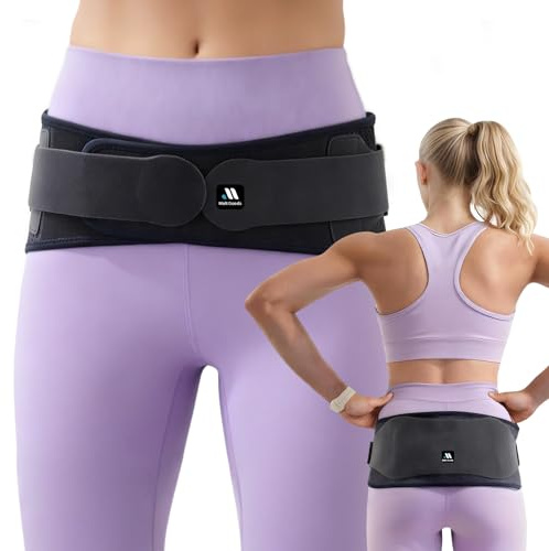 MALT GOODS Widened SI Joint Belt with 3D Massage Pads – Anti-Slip Sacroiliac Brace with Enhanced Stability for Pelvic & Sciatica Pain Relief. Breathable SI Support Belt for Women & Men (M)