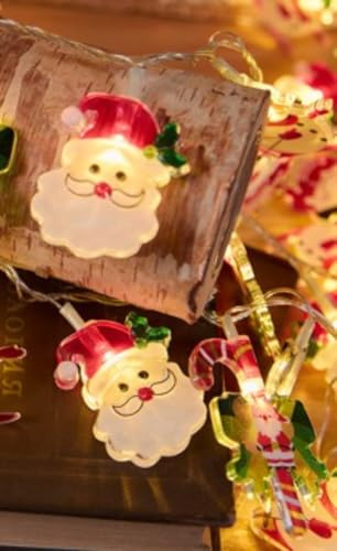 AJJXIANQE Christmas Light String Christmas Tree Santa Claus Outdoor Battery Plug in Solar Light String