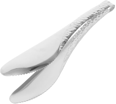 Sosoport Pinzas para Asar de Acero Inoxidable Grueso, Utensilios de Cocina Antideslizantes para Barbacoa y Buffet, Tamaño Mediano, Accesorio Multifuncional para Carne, Pan y Postres, Uso
