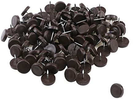 Antrader 100-Pack 3/4 Diameter Nylon Nail-on Slider Glides,Brown