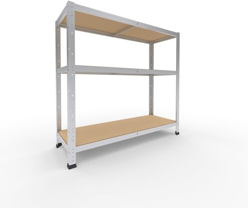 shelfplaza® 100x110x40cm HOME Scaffale metallo per carichi pesanti zincato con 3 ripiani con 175kg capacità di carico/Scaffali in metallo per garage come scaffali per ripostiglio o officina