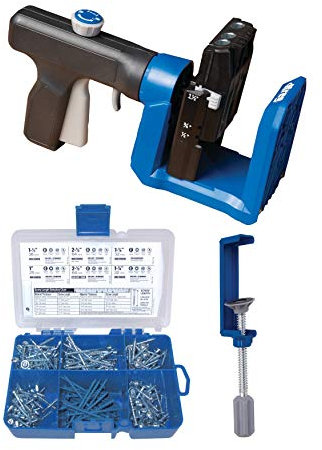 Kreg Pocket-Hole Jig 520PRO Bundle with KPHA760 Pocket-Hole Jig Table Clamp and SK04 Screw Starter Kit (3 Items)