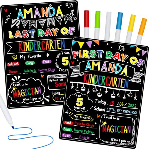First Day of School Board First and Last Day of School Chalkboard Photo Prop Back to Sign for Kids 15 x 11