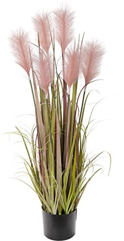 Hollyone 100CM Artificial Plant Pink Pampas Grass, Plastic Plants Grass Tall Fake Plant, Large Decorative Faux Plants for Indoor Outdoor Home, Living Room, Kitchen, Office Decoration