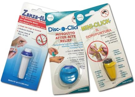 TECNIMED - Elektrische Mikroimpuls-Afterpunkturgeräte - Zur Linderung von Juckreiz und Entzündungen durch Mückenstiche - 3 Artikel pro Packung - Made in Italy