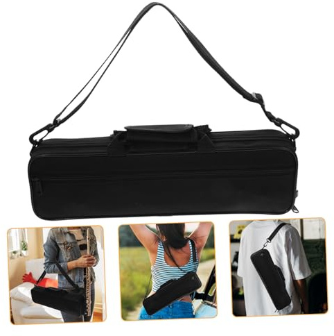 ibasenice Funda Flauta Escolar Niña de Tela Oxford Negra, Bolsa Almacenaje Diseño Sencillo para Proteger Instrumentos Musicales