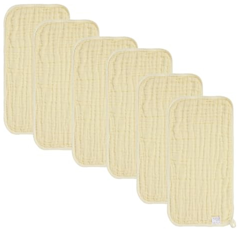 norinori Paquete de 6 paños de muselina cuadrados para bebés, paños para eructos, 100 % algodón, súper suaves y absorbentes, grandes, 50 x 25 cm, esenciales para recién nacidos para niños y niñas, 6