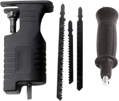 Säbelsägen-Adapter, Abnehmbarer Handbohrmaschine-zu-Säge-Adapter, Kettensägen-Umrüstkopf mit 3 Klingen für Holz, Hartplastik