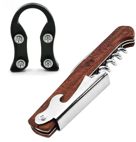 EIHI Germany Premium Kellnermesser Korkenzieher Weinöffner Flaschenöffner aus Olivenholz & Edelstahl für Kellner & Barkeeper jeden Haushalt Anlass mit 2 Stück Taglierina