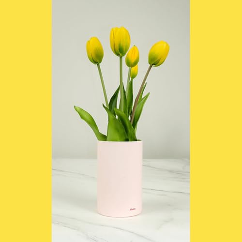 Tulip Ever After di Nodito – Diffusore Ambiente con Tulipani Artificiali Realistici in Vaso Rosa Pastello – Profumatore Decorativo per Casa Ufficio Regalo Design (Giallo, Floral N°5)