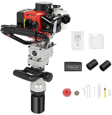 Trapano da terra 900 W, 1200 – 2200 r/min, 32,6 cc, motore a benzina, con motore a 2 tempi, per fori puliti