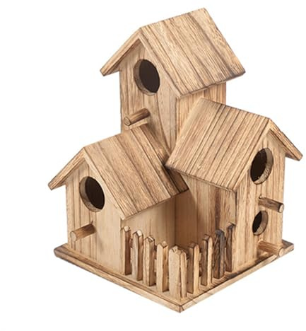 Nichoir à oiseaux inachevé – Kit de peinture de nid en bois, décoration de construction DIY pour enfantss | Trois nichoirs à oiseaux en bois, nettoyage facile, ornement de maison d'élevage en plein ai