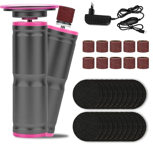 PUTINEI Pedicure Elettrico Professionale Piedi, Lima Elettrica Calli con 20 Dischetti Sostituibili, Rotazione 360°, Attrezzi per Cura dei Piedi per Talloni Screpolati, Calli
