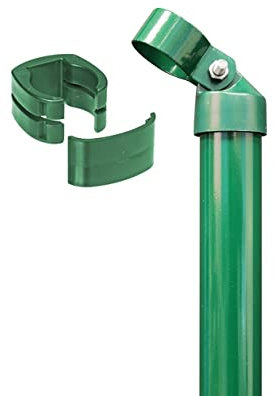 Alberts 602222 Zauneck-Set für Schweißgitter Fix-Clip Pro® | zinkphosphatiert grün | zum Einbetonieren | Zaunhöhe 1220 mm