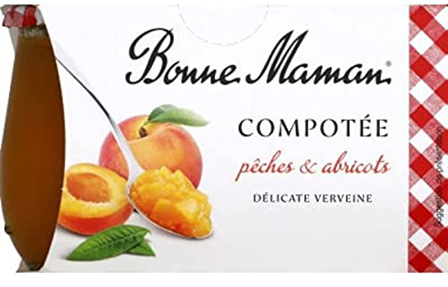 Bonne Maman Spécialité pêches & abricots délicate verveine - Les 2 pots de 130g