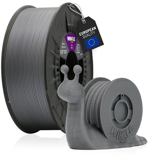 WINKLE PLA HD Filament 1.75mm Silber, 300g Spule, 3D Drucker Filament Kompatibel mit FDM Druckern, 3D-Druckmaterialien, Maßgenauigkeit +/- 0.05mm, Bioabbaubar Leicht zu Bedrucken