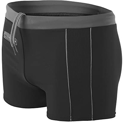 Aquarti Herren Badehose Kurz mit Kontrastpaspel, Farbe: 010 Schwarz/Grau, Größe: 3XL