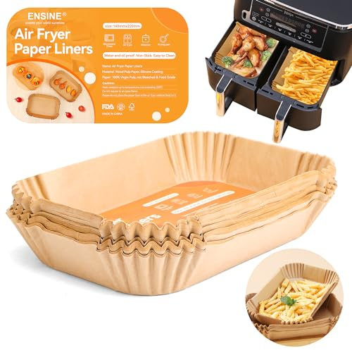Air Fryer Liner für Ninja Dual,ENSINE Backpapier Für Heißluftfritteuse, LFGB, FDA und FSC zertifiziertes Airfryer Backpapier (150 Stück)