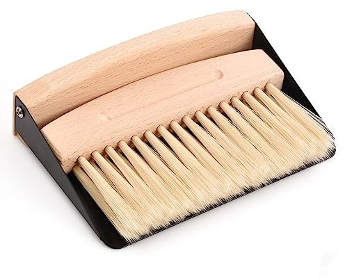 Woody Kleines Kehrblech und Handfeger Reinigungsset für Tisch, Mini Kehrblech und Handfeger für Zuhause, Kompaktes und exquisites Reinigungsset für den Schreibtisch